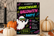 Neon Halloween Party Invitation, an Invitation Template by Arslan (Thumbnail 1 of 5)