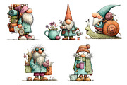 Watercolor Whimsical Gnome Clipart, a Seasonal Illustration by Creative Art (Thumbnail 7 of 7)