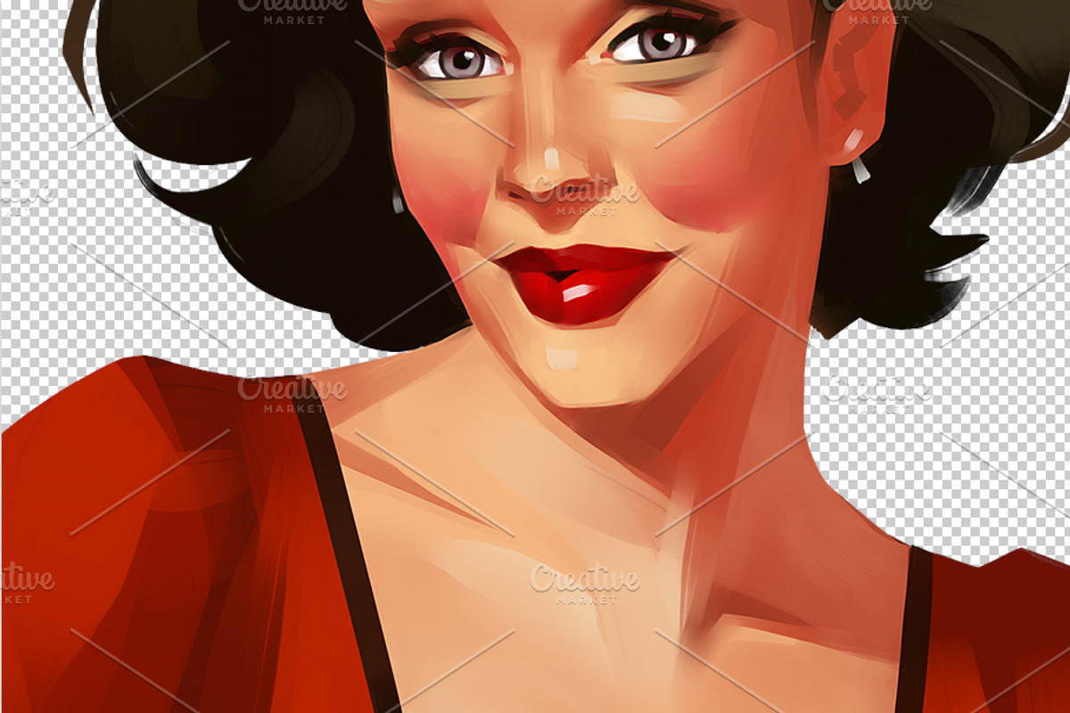 Pin-up woman, an Illustration by Ira Cvetnaya (Photo 3 of 3)