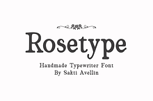 Rosetype - Handmade Typewriter Font