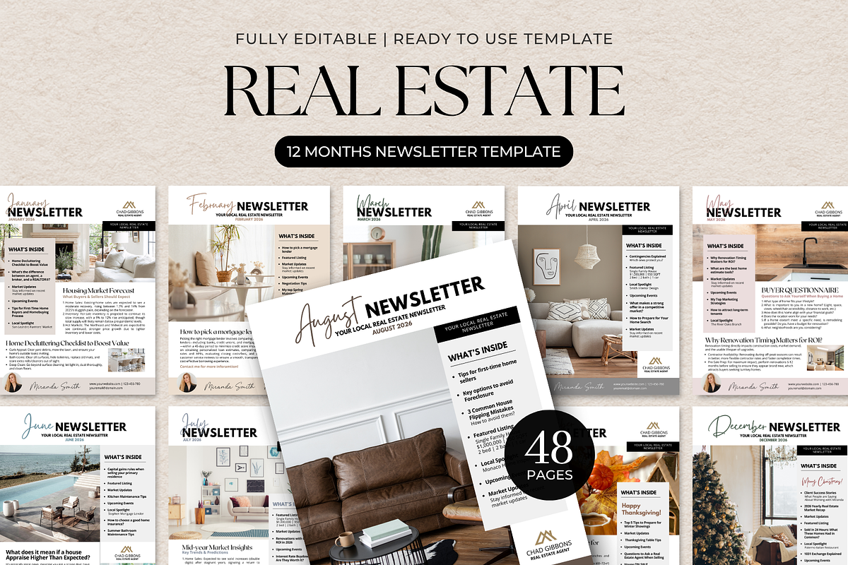 12 Month Real Estate Newsletter, a Brochure Template by ShopRShop (Photo 1 of 9)