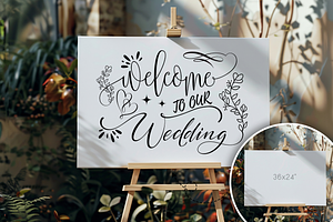 Welcome Sign Mockup Bundle, Easel