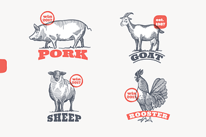 Farm Animals Hatching Emblems