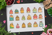 Set of Birthday cake sticker design, an Object Graphic by Allmostudio (Thumbnail 3 of 4)