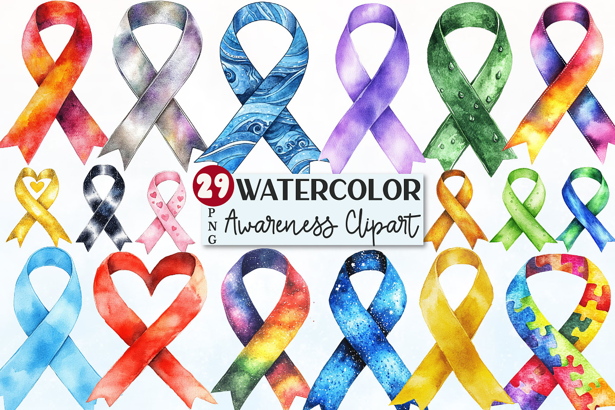 Awareness Ribbons Clipart Sublimatio, a Seasonal Illustration by Rose Art (Photo 1 of 4)