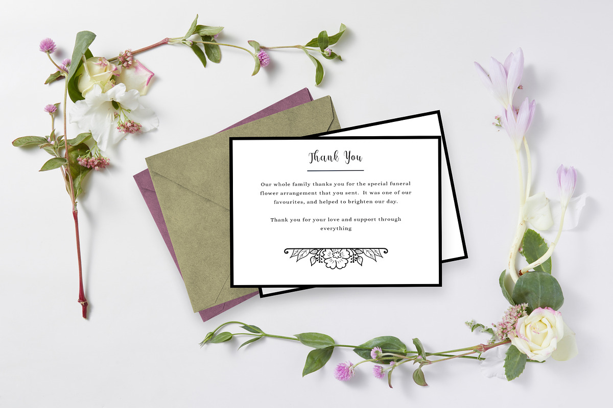 Floral Funeral Thank you card, a Card Template by SmmrDesign (Photo 1 of 4)