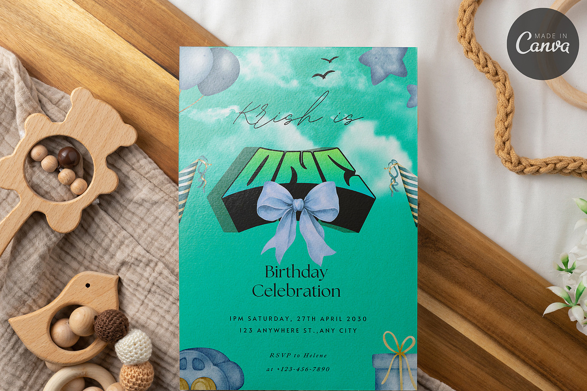 First Birthday Invitation Template, an Invitation Template by InvitingStorys (Photo 1 of 10)