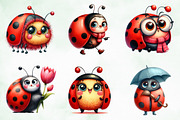 Quirky Funny Ladybug Clipart, an Illustration by Creative Art (Thumbnail 4 of 6)
