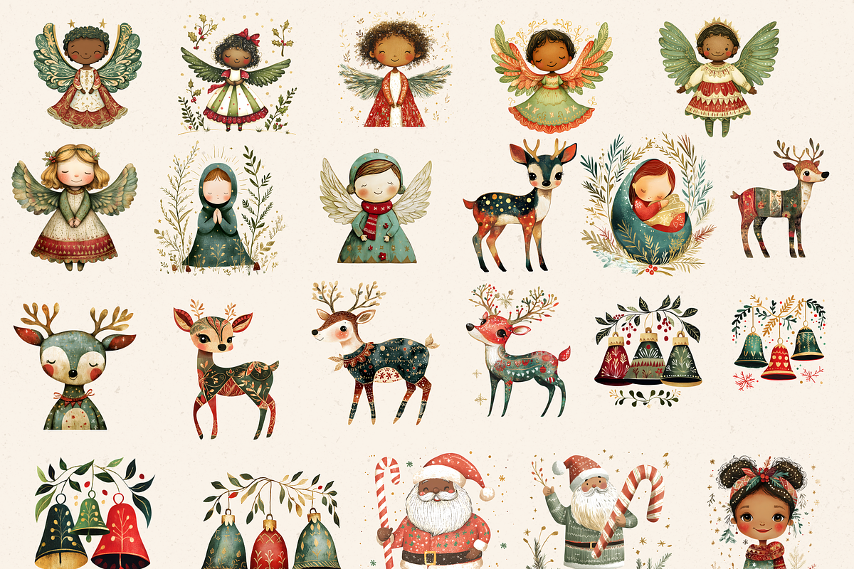 SCANDI SANTA CHRISTMAS CLIPART, a Person Illustration by Daring Digies (Photo 2 of 9)