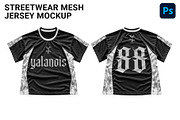 Streetwear mesh Jersey Mockup, a Shirt Mockup by yalanois (Thumbnail 1 of 5)