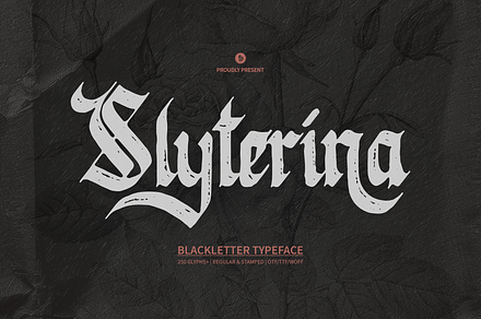 Sylterina | Blackletter Typeface, a Blackletter Font by Denustudios