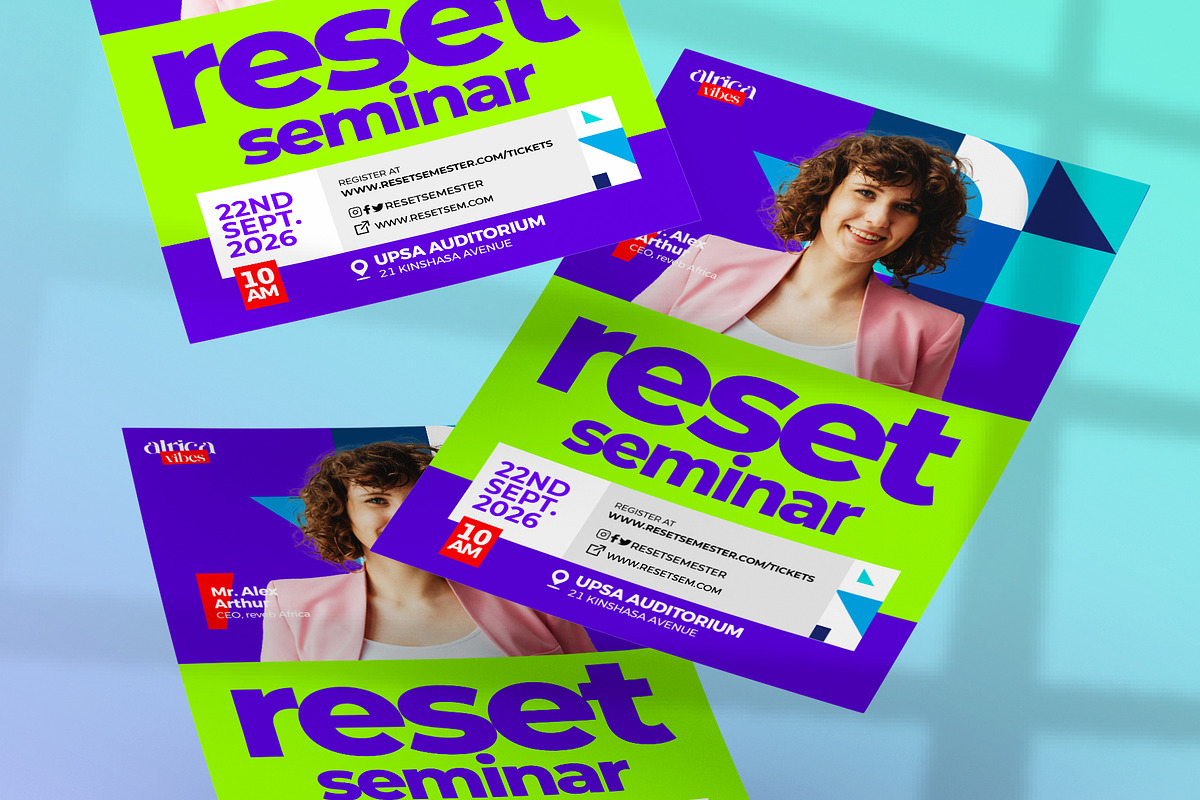 Modern Seminar Flyer | Canva & PSD, a Flyer Template by Vintage Impressions (Photo 2 of 6)