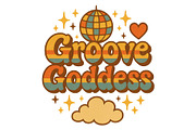 Groove Goddess Retro Wall Art 70s, a Background Graphic by LaseredNinja (Thumbnail 1 of 7)