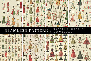 8 Vintage Mannequins Patterns