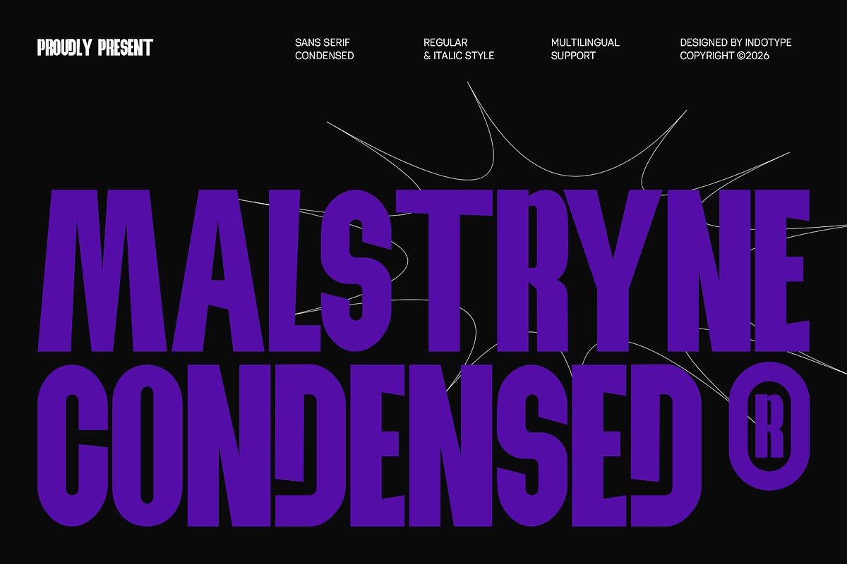 Malstryne - Bold Condensed Sans, a Sans Serif Font by Indotype Foundry (Photo 1 of 10)