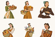 1940s Vintage Ladies Clipart, a Person Illustration by BusyDaydesign (Thumbnail 4 of 9)