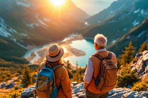 A mature couple in the mountains, a Nature Photo by Volff