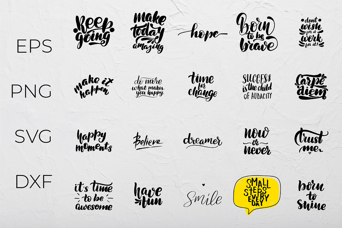 100 Motivational Lettering Phrases, an Object Graphic by Selentaori Studio (Photo 6 of 10)