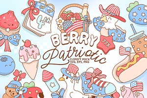 Berry Patriotic: 4th of July Bundle, a Seasonal Illustration by Huxmay