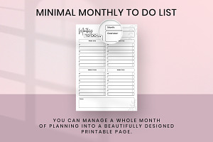 Monthly To Do List Printable