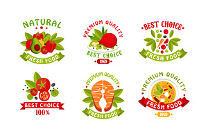 Natural Fresh Food Logo Collection, a Food Illustration by TopVectors