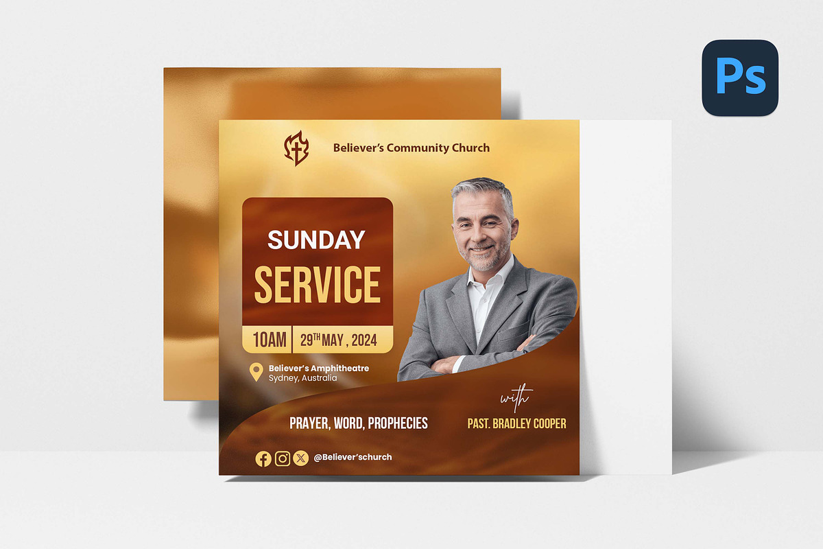 Sunday Service Flyer, a Social Media Template by Believe Creatives