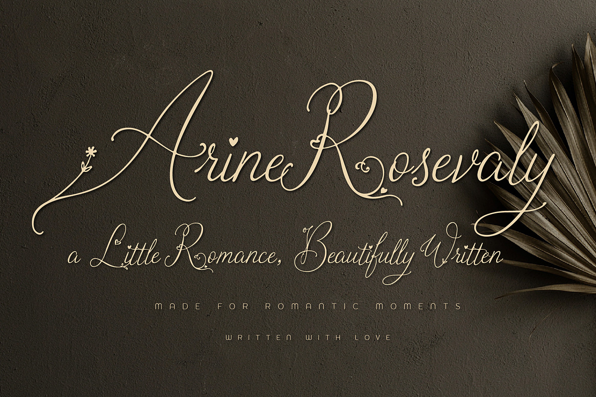 Arine Rosevaly - Romantic Script, a Script Font by HypeWorksCo (Photo 1 of 15)