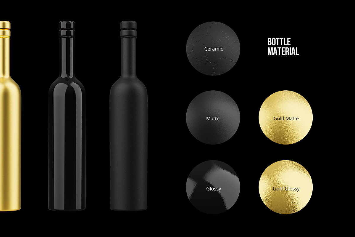 Ceramic Wine Bottle Mockup PRO, a Packaging Mockup by easymock (Photo 4 of 22)