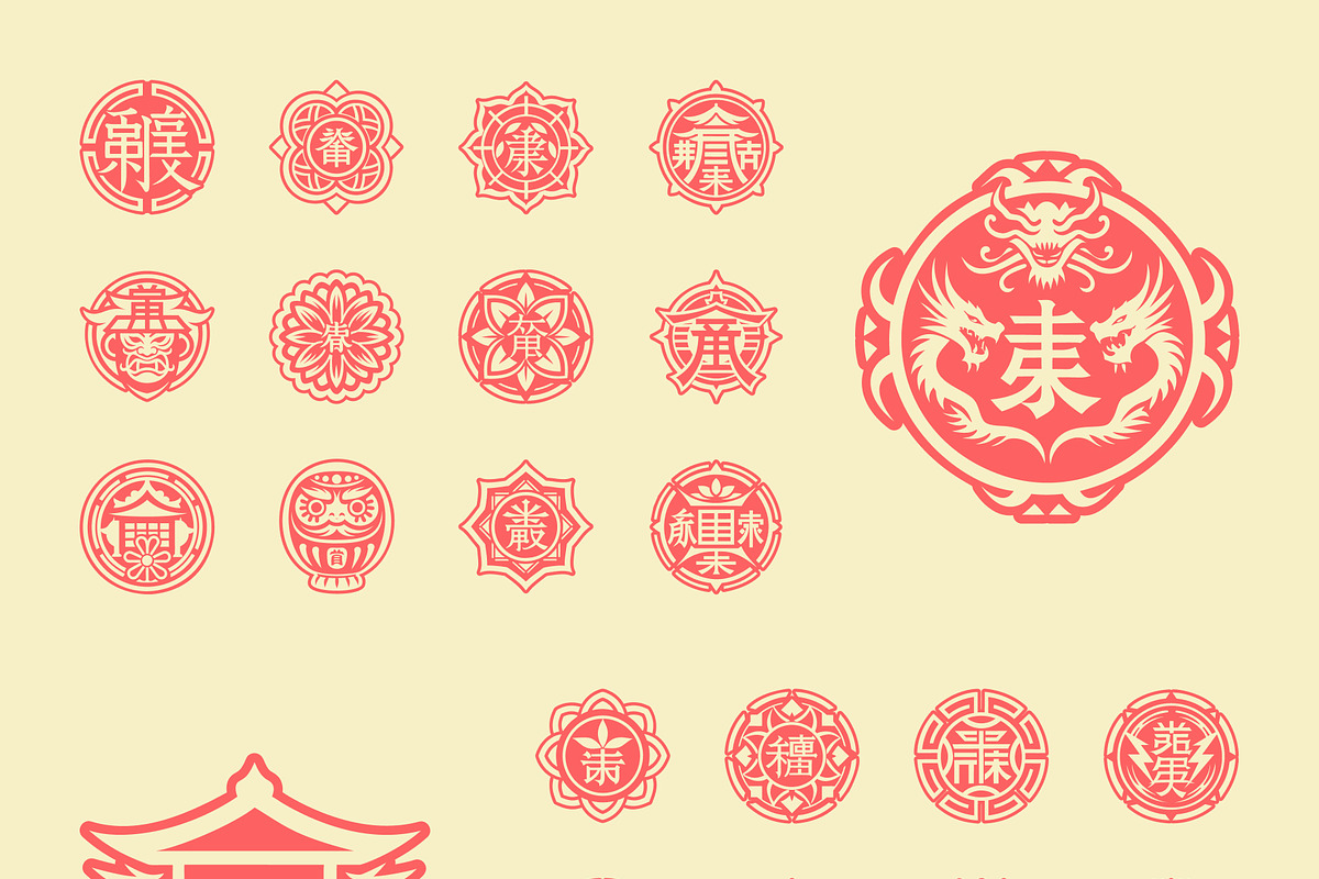Japanese Kanji Symbols, a Solid Icon by Creative Stall (Photo 8 of 9)