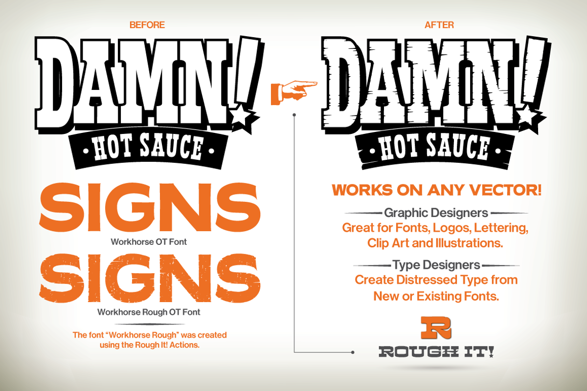 Rough It! for Illustrator CS6 & CC, an Action Add-On by Borges Lettering (Photo 4 of 8)