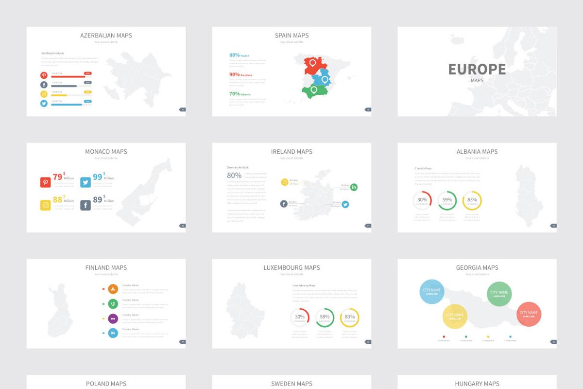 Maps Infographics Slides, a Presentation Template by Rystudio (Photo 3 of 6)