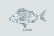 Hand drawn vectors of saltwater fish, an Animal Illustration by Naty Art (Thumbnail 4 of 11)
