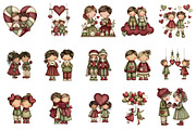 Whimsical Valentine Couple Clipart, an Illustration by designcity5 (Thumbnail 3 of 5)