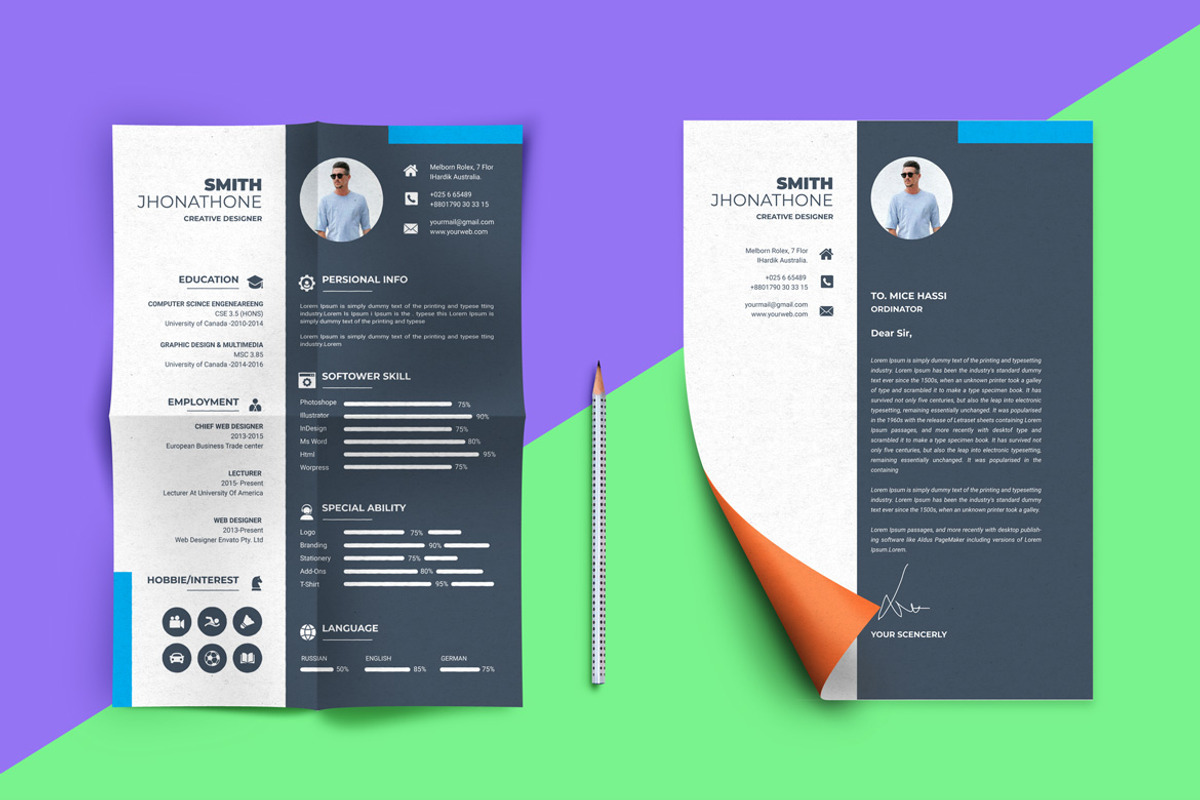 Modern Resume Design Template, a Resume Template by BrandlyTemplate