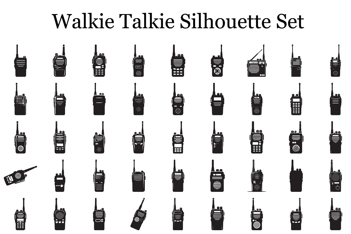 Walkie Talkie Silhouette Set, a Graphic by hafijul (Photo 1 of 11)