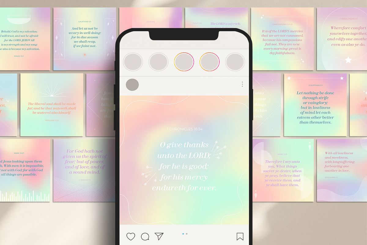 40 Bible Verses Instagram Posts, a Social Media Template by Creatif Foundry (Photo 5 of 8)