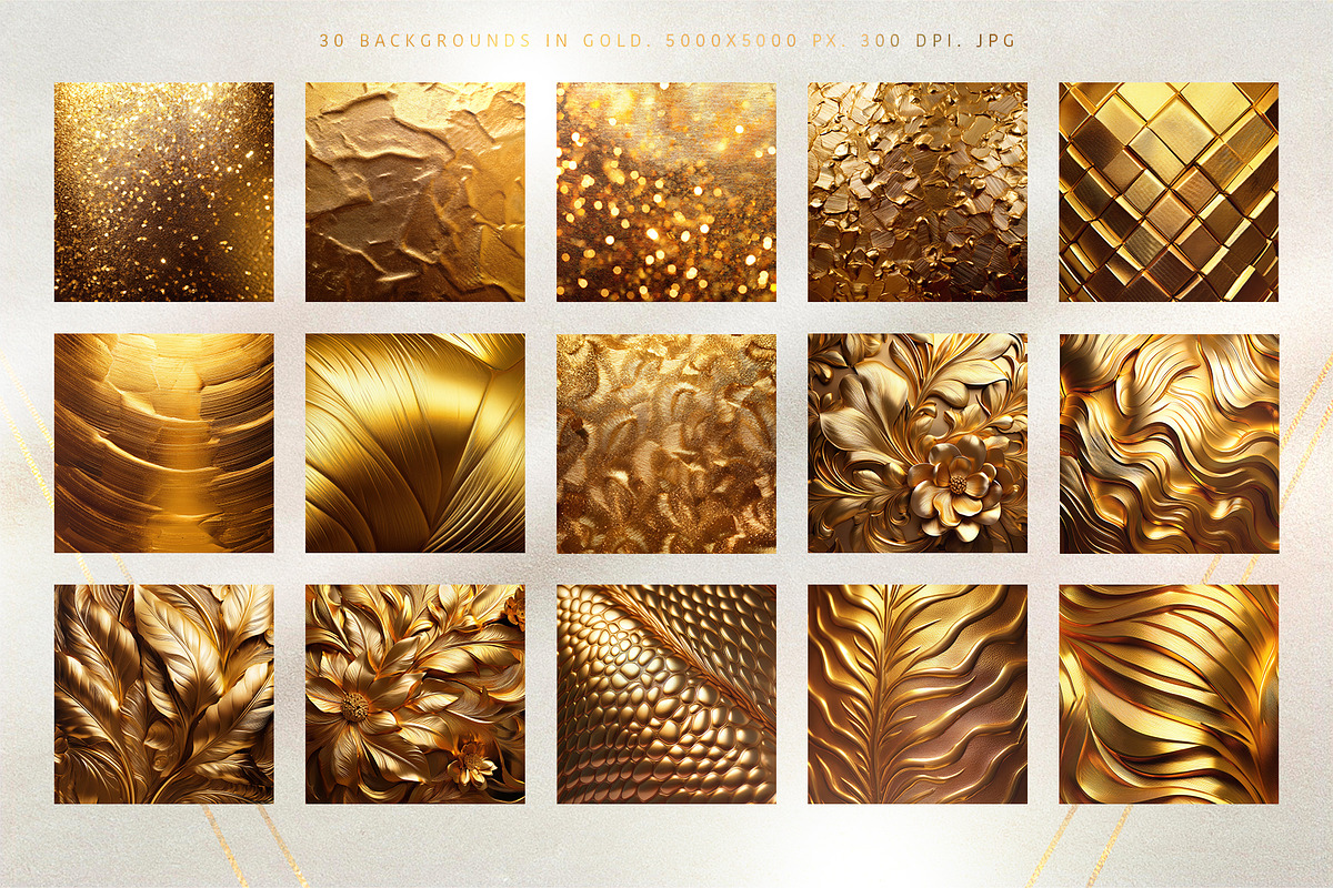 Gilded Dreams. Golden Backgrounds., a Texture Graphic by Anna Babich (Photo 7 of 9)