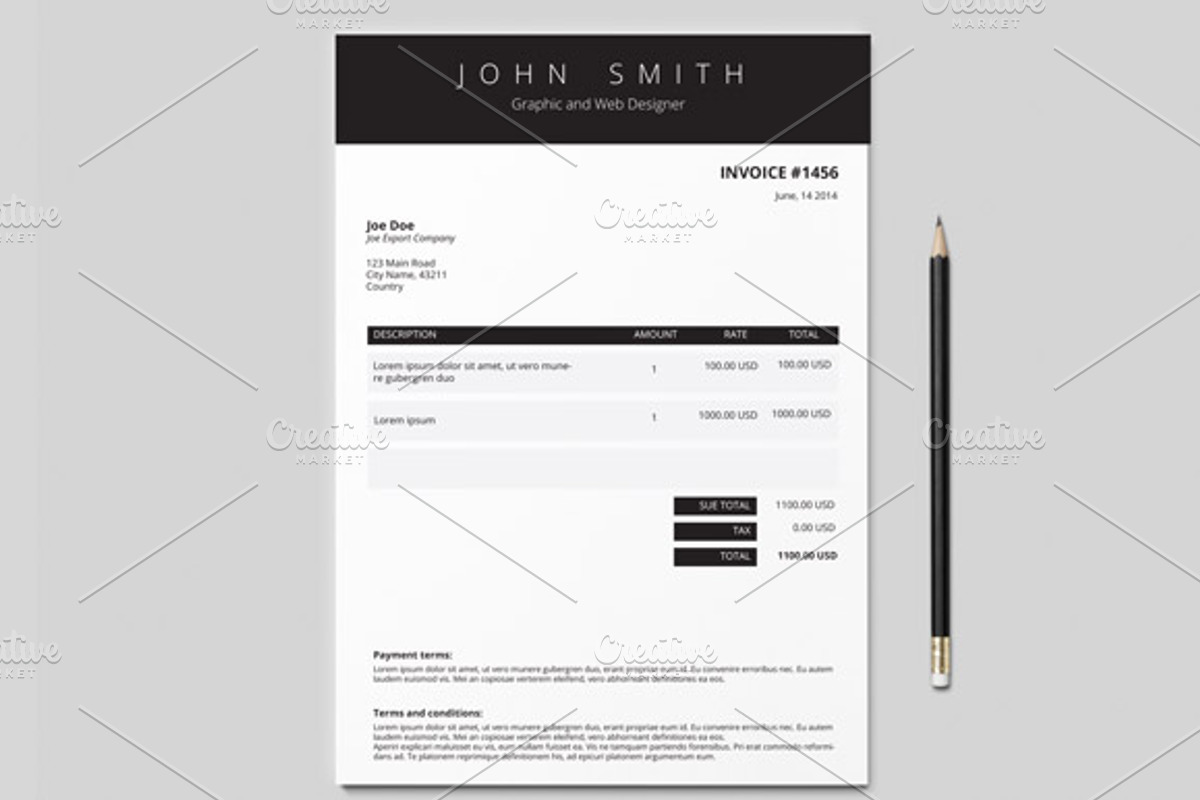 Invoice Template (3 colours), a Stationery Template by Design Shop (Photo 1 of 3)
