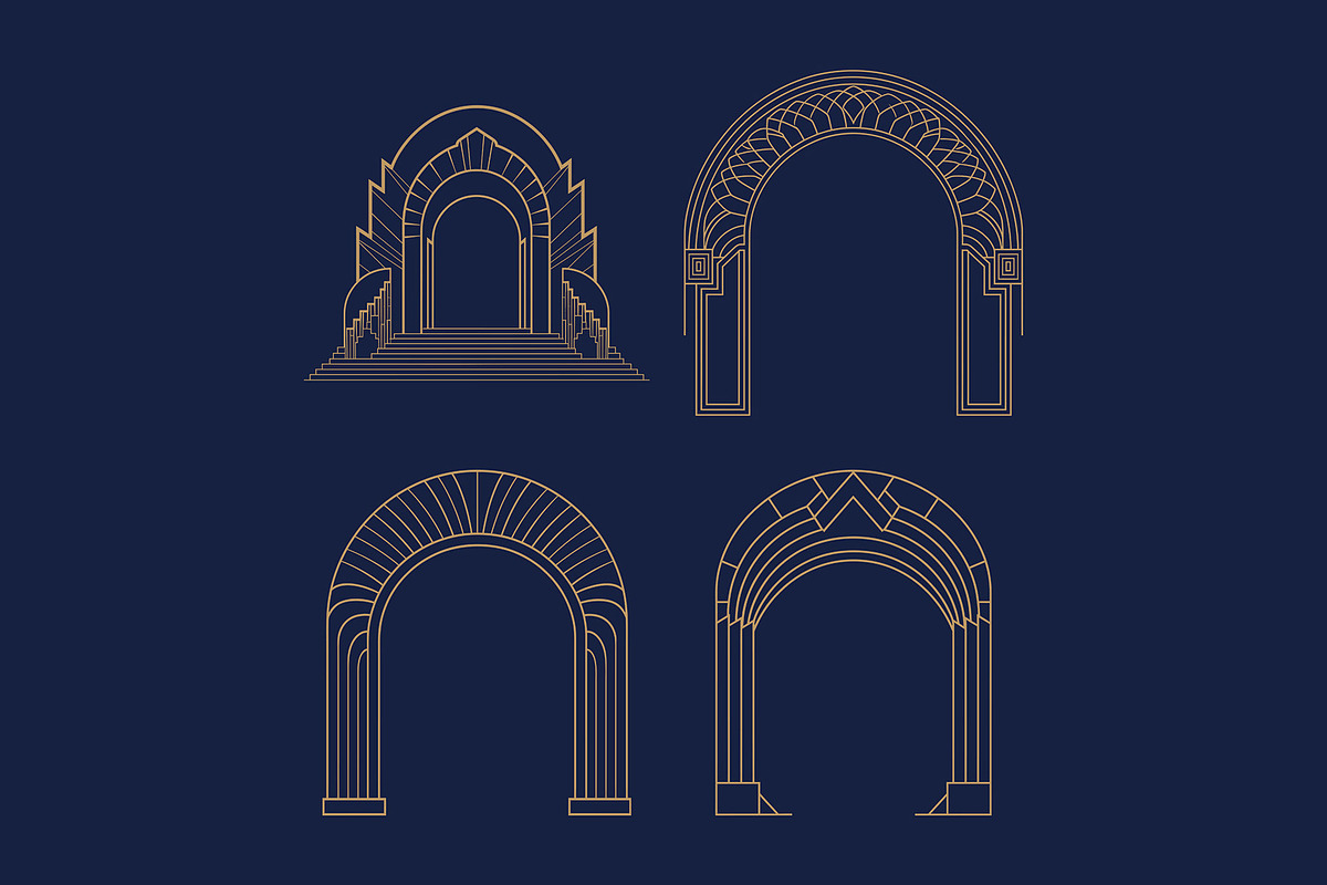 Elegant Art Deco 9 arches, a Decorative Illustration by Stanislav Kharchevskyi (Photo 3 of 3)