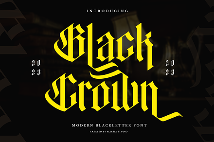 Black Crown Modern Blackletter Font, a Blackletter Font by Pixesia Studio