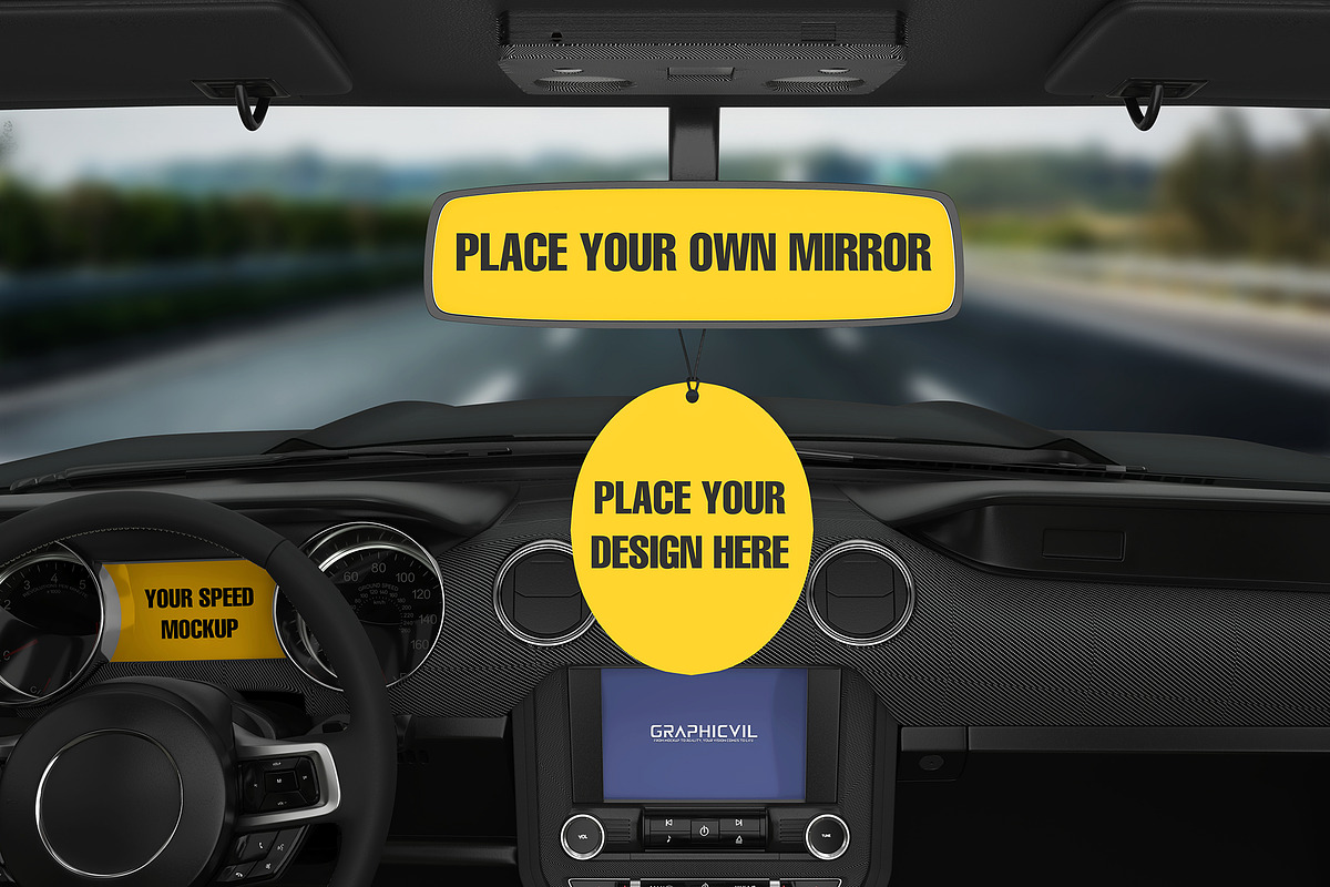 6 Car air freshener Mockup Aroma, a Merchandise Mockup by GraphicVil (Photo 10 of 11)