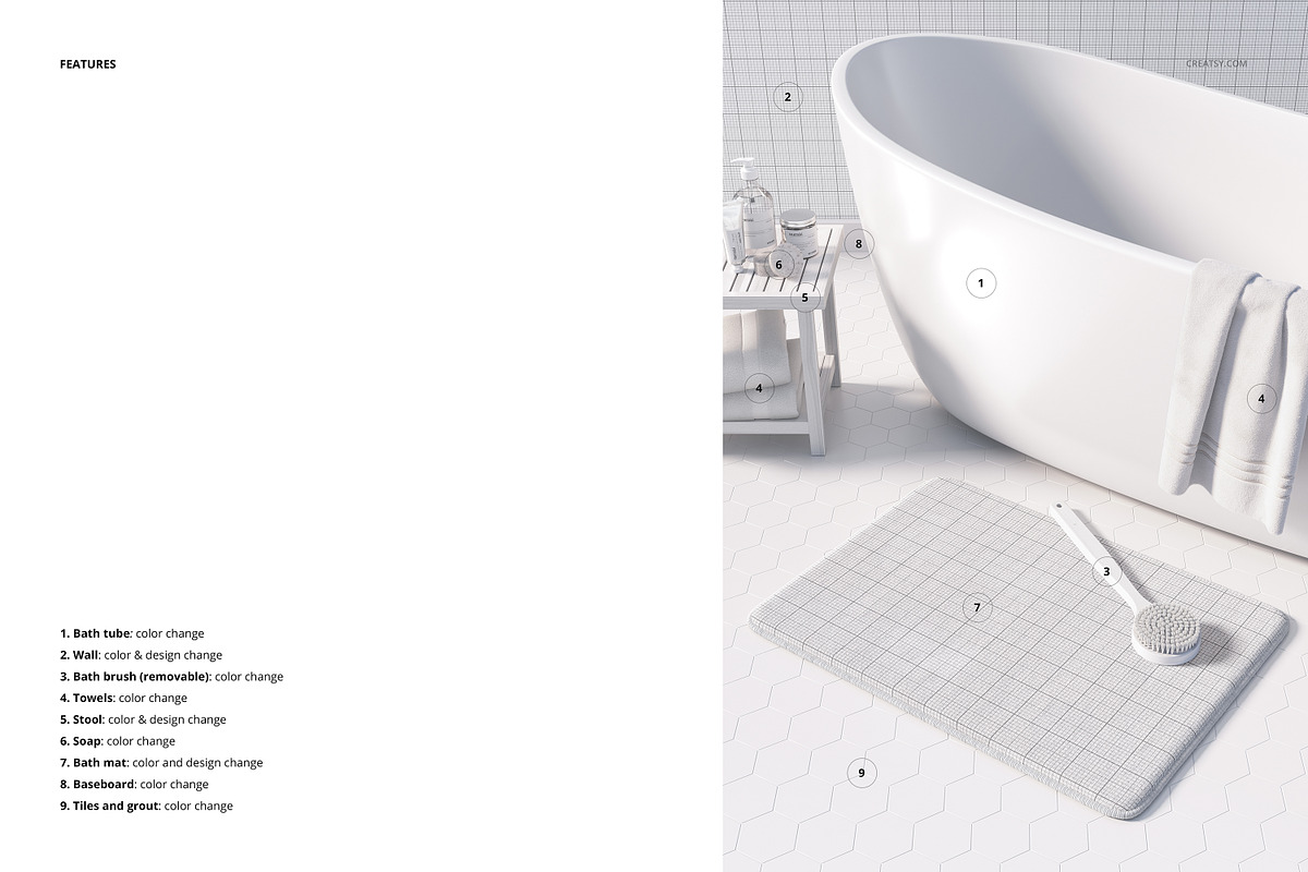 Plush Bath Rug Mockup Set, a Product Mockup by Creatsy (Photo 3 of 8)