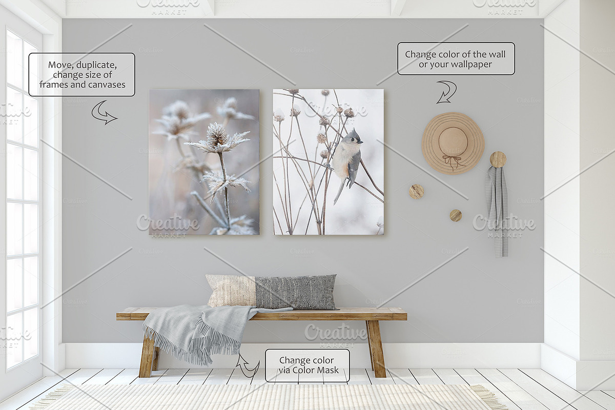 BOHO HOME Wall&Frame Mockups, a Poster Template by MyHomeMockups (Photo 8 of 12)