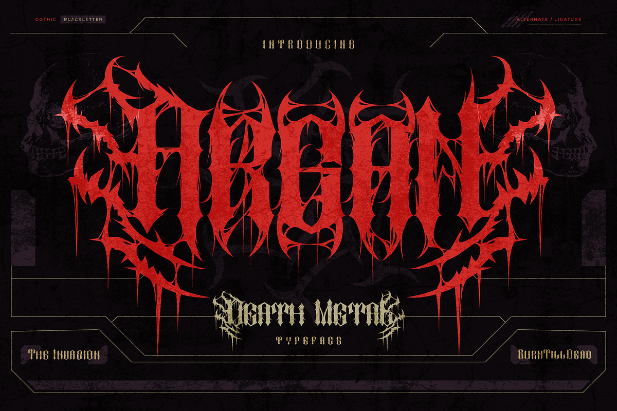 Argan, a Blackletter Font by Burntilldead (Photo 1 of 13)