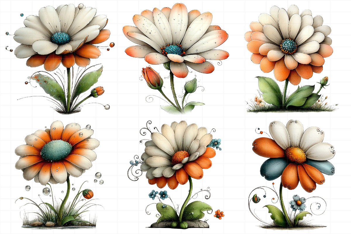 Whimsical Spring Daisy Flower Clipar, an Illustration by Daily.Designs (Photo 5 of 8)