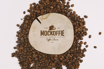 Engraved Wood Coffee Logo Mockup