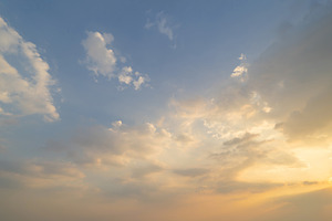 Sunset sky. Abstract nature background. Dramatic blue with orang