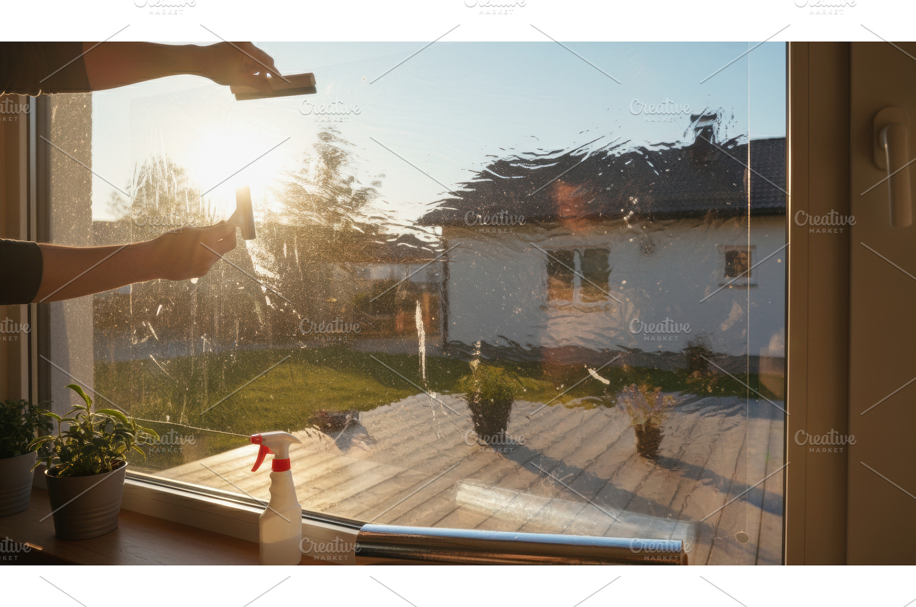 Person applying a plastic film to a, a Nature Photo by Igor Tichonow