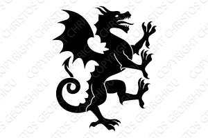 Heraldry Dragon Heraldic Coat of, an Animal Illustration by Christos Georghiou