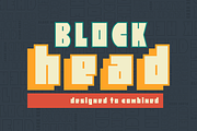 Block Head, a Sans Serif Font by Foundry73 (Thumbnail 1 of 9)